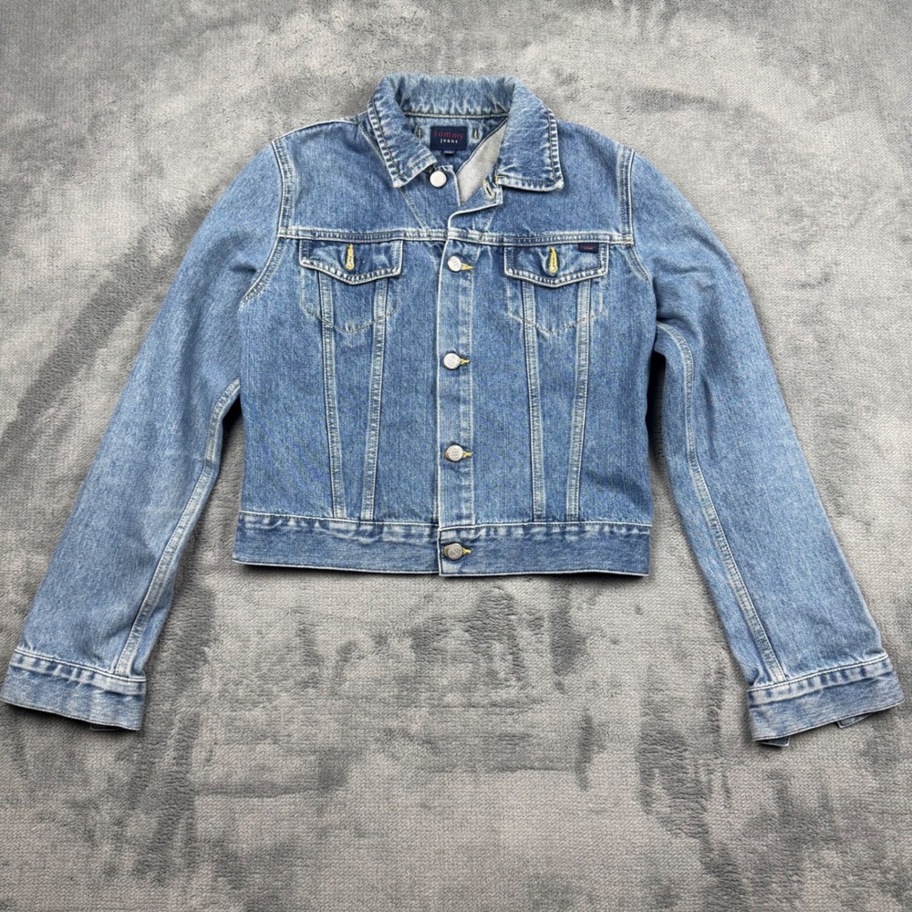 Tommy Hilfiger Tommy Jeans Denim Jacket XS Medium Wash Vintage Style Trucker